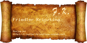 Friedler Krisztina névjegykártya