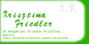 krisztina friedler business card